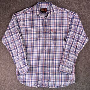 Ariat Blue and White Plaid Casual Button Down Shirt
